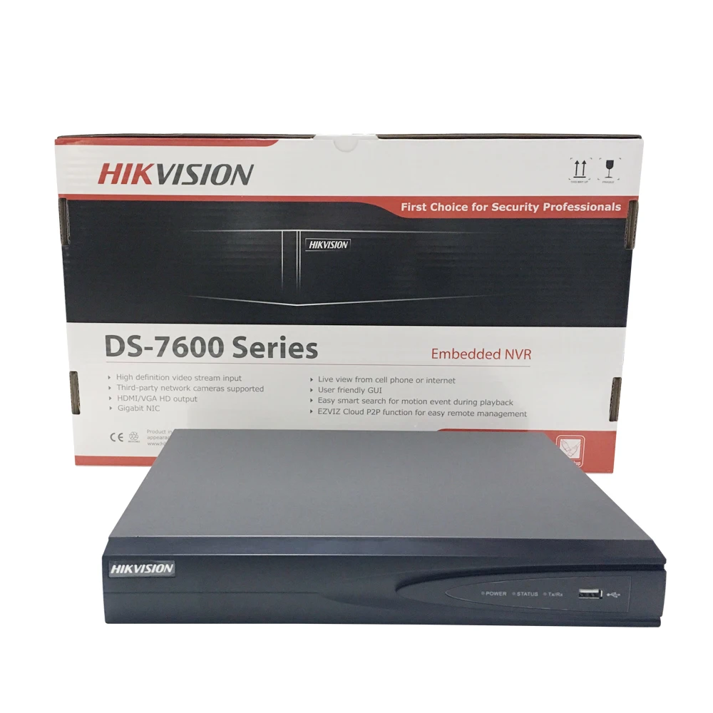 Hik оригинальный английский 4CH PoE NVR DS 7604NI K1/4 P 4 канальный встроенный разъем Play K с