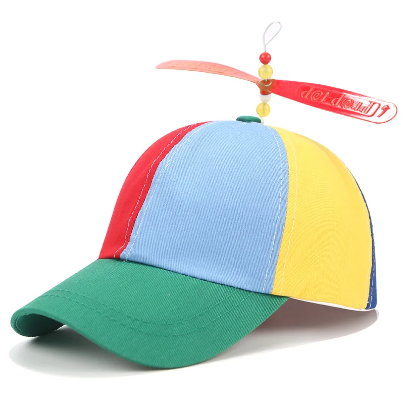 

Kids Hat Summer Rainbow Color Propeller Baseball Cap for Boys Girls Chlidren 2019 New Arrival