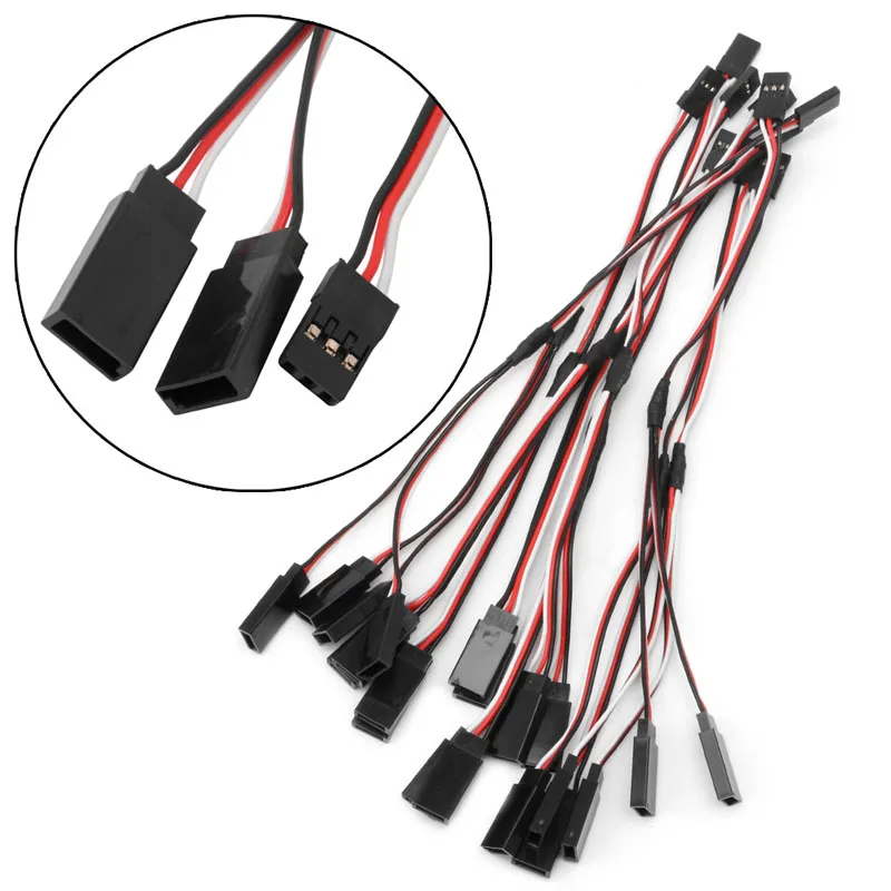 10Pcs 150mm Y Style RC Extension Servo Wire Lead Cord Cable For JR Futaba 15cm New
