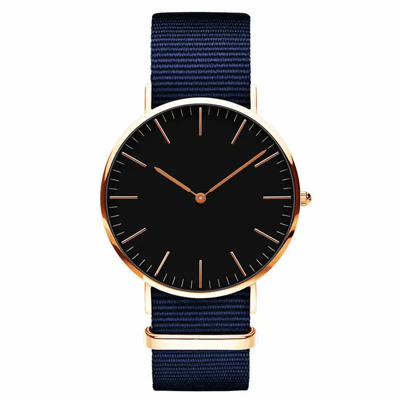 

Ctpor Nylon Men's Watch Men Fashion Casual Clock Quartz Ultra-thin Male Watches Waterproof Two Needles Simple Style Wristwatch a