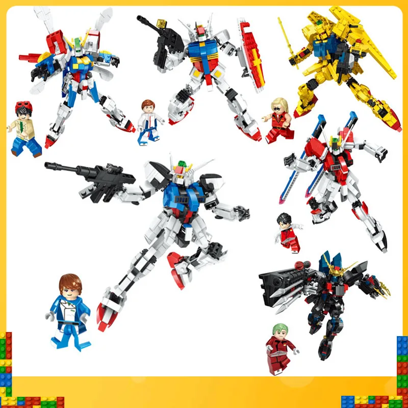 

HSH 2800-2805 Gundam Mech Warrior Mobile Suit Compatible Lego Assembly Model Mech Warrior Puzzle Small Particle Boy Building