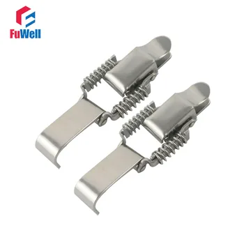 

2pcs R009 201Stainless Steel Toggle Latch Hasps Spring Loaded Cabinet Box Buckle