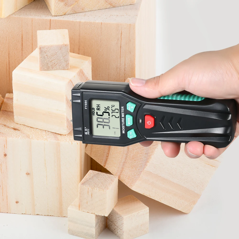 

2 in 1 Moisture Meter For Wood Humidity Hygrometer Moisture Temperature Tester with 7 Modes LCD Backlight For Plants Cement
