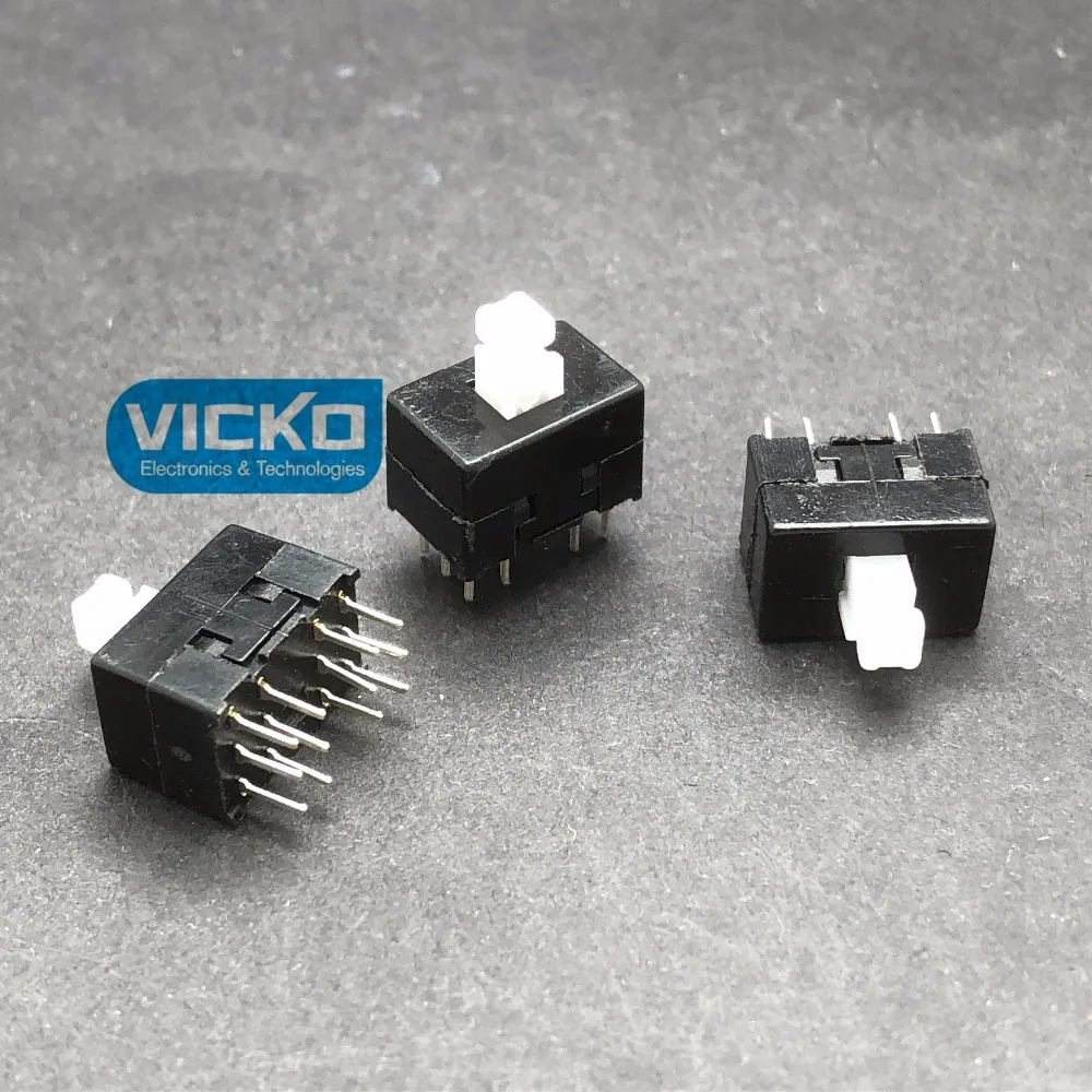 

[VK] Power switch Self locking lock switch 8.5*13 8.5*13mm Tactile switch Double row 12 pin 12 feet 12 foot mixer button