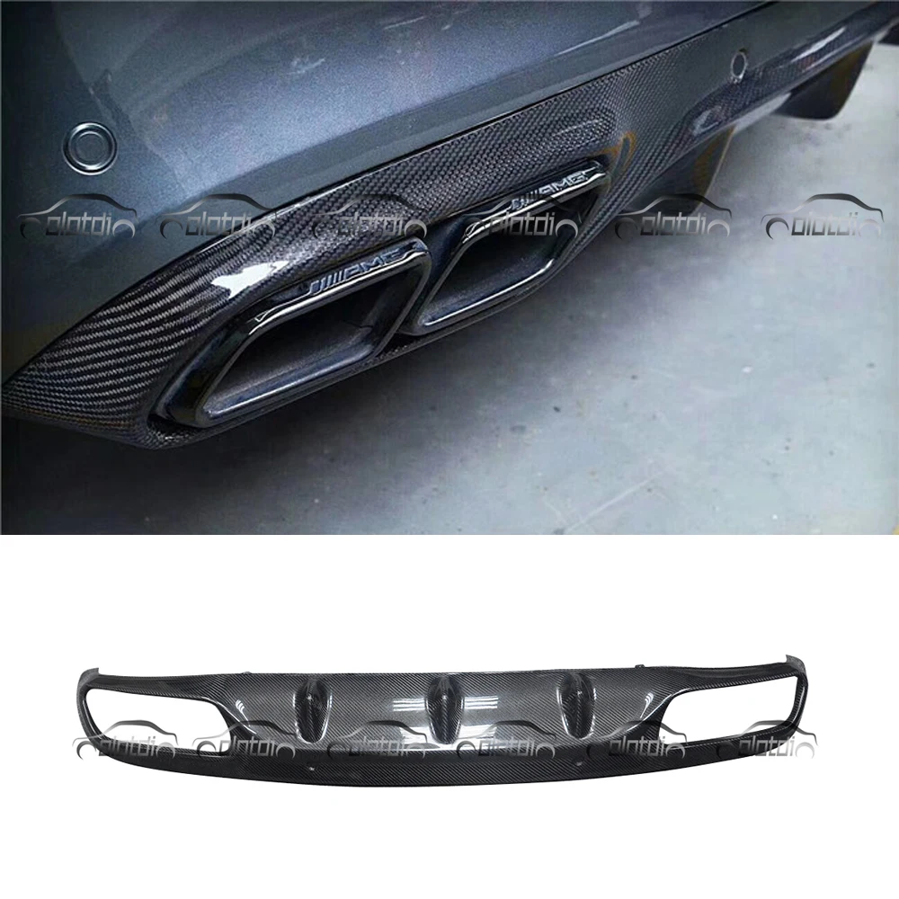 

AMG Style Car Styling Real Carbon Fiber Rear Lip Bumper Spoiler Diffuser for Mercedes Benz W205 2 Door Sport Version C63
