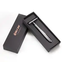 Мужской подарок ретро влажное Бритье Лезвие безопасной бритвы с двумя лезвиями нержавеющая бритва с 5 платиной+ лезвия для ухода за кожей лица Борода для удаления волос