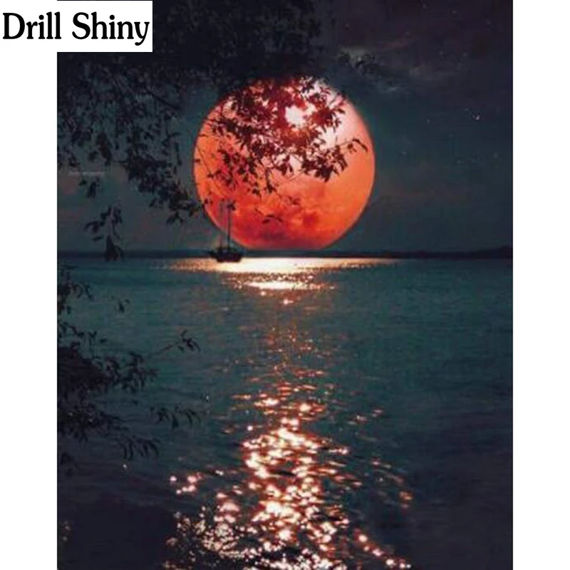 

DIY Diamonds Embroidery pictures moon Diamond Mosaic scenery night pattern Diamond Painting rhinestones Cross Stitch Kits fc649