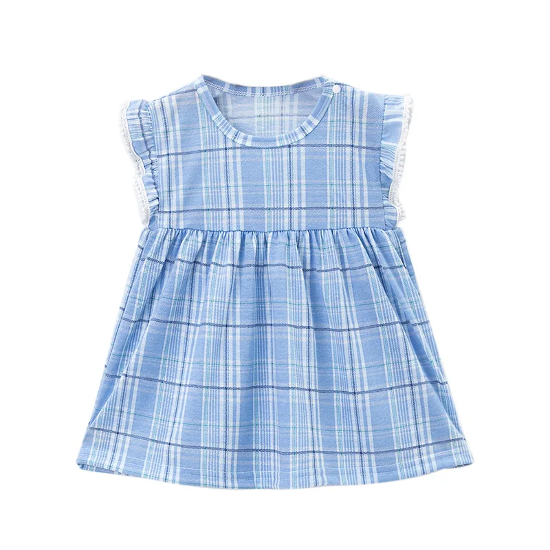 

Summer Baby Girls Dress Fashion Striped Plaid Pattern Sleeveless Dress Kids Toddler Pageant Cotton Sundress Clothes