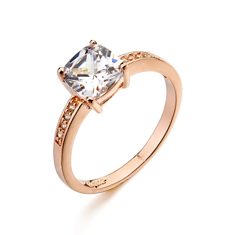 delicated square cubic zircon diamond ring 18k rose gold platinum plated wedding ring jewelry for women - Sell Wedding Ring delicated square cubic zircon diamond ring 18k rose gold platinum plated wedding ring jewelry for women - Sell Wedding Ring