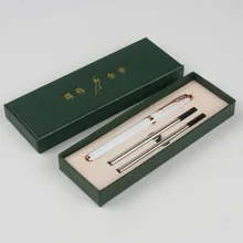 Роскошная металлическая шариковая офисная деловая ручка роликовый шар черные чернила для ручки студенческие гелевые чернильные ручки офисные принадлежности отправить 2 Запонки