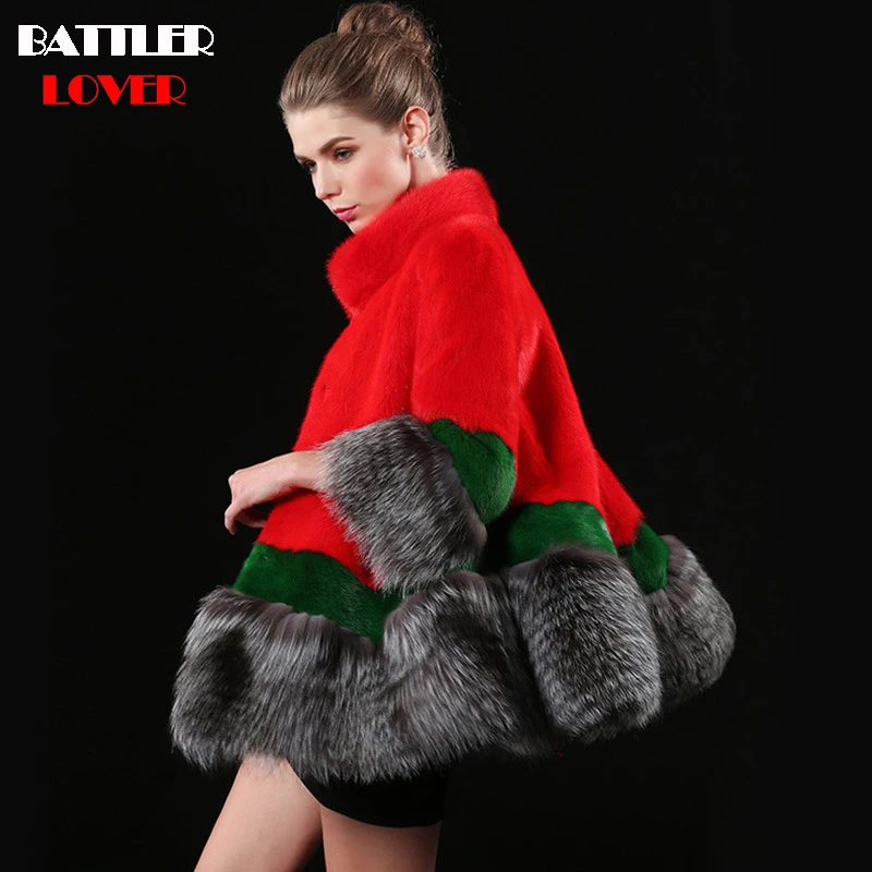 2018 High Quality Mink Fur Coat Winter Jacket Women Coats Jackets Fox Fur Coats Womens Femme Mujer Damen Pelzmantel Fell Jacke