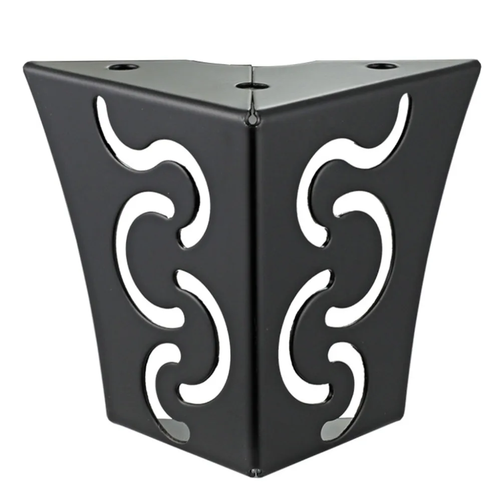 Хромированные ножки для мебели дивана кровати черные кресла H = 80 мм (в упаковке 4