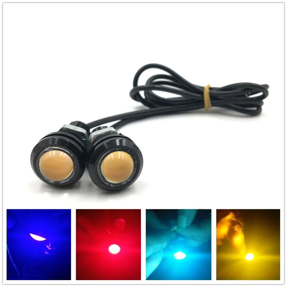 

2pcs 18mm Red Blue Amber White Ice Blue 12V 24V 9W Eagle Eye LED Daytime Running DRL Backup Light Car Auto Lamp
