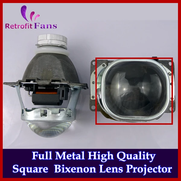 

Full Metal High Quality High Low Beam Hella Style HID Bixenon Headlight Square Lens Projector Headlamps, Use D2S/D2H/D2R Bulbs