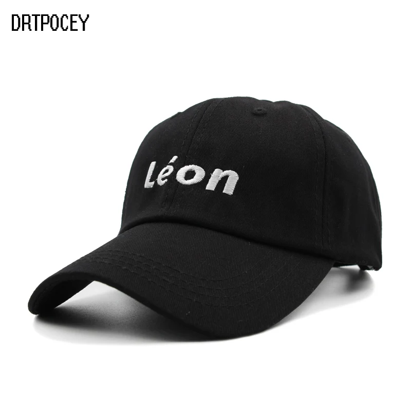 

New 100% Cotton Unisex Baseball Caps Letter Embroidery Leon Dad Hat Men Woman Fashion Snapback Cap Dad Hats Hip Hop Bone Garros