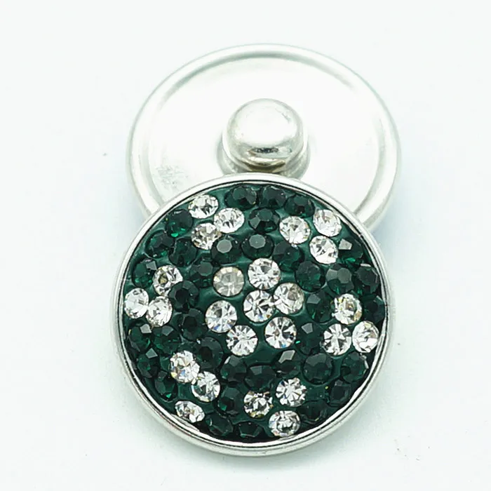 New Trendy 18MM Green Snowflake Rhinestone metal snap buttons fit DIY jewelry wholesale charm KB0298 | Украшения и аксессуары