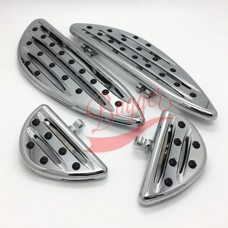Cromo piezas де-ла-motocicleta estriberas delanteras estiradas табла ДЕ TRACCION trasera Para Harley FLST roadking FLH FLD