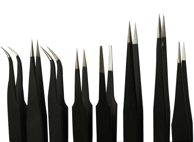 8pcs/lot Good Quality Anti-static ESD 10-17 Tweezers Set For Soldering Station Welding Assist Tools | Инструменты