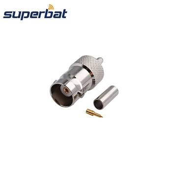 

Superbat BNC Crimp Female Jack Connector with Double pin for Coaxial Cable RG316,RG174.LMR100,RG188