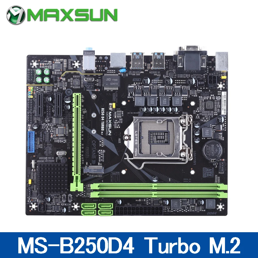 NEW MAXSUN B250D4 Turbo M.2 Motherboard DVI+HDMI Support Dual channel ...