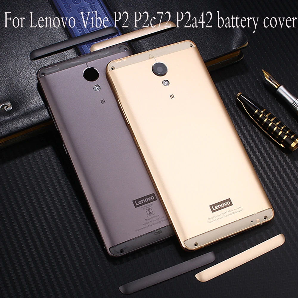 Kopen Officiële Originele Metalen Cover Case voor Lenovo Vibe P2 P2c72 P2a42 Back Battery Cover Behuizing Vervangende Onderdelen