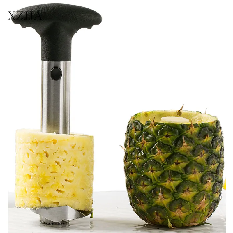 

XZJJA Creative Stainless Steel Pineapple Core Extractor Pineapple Slicer Cutter Peeler Ring Wedge Slicing Coring Pineapple Knife