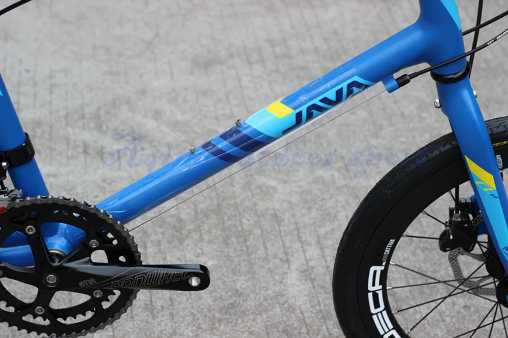 Perfect JAVA LIMIITED CL 20" Minivelo Bike Hydraulic Disc Brake Uniex High Quality Urban 406 City Mini velo Bicycle 18 Speed Blue 11