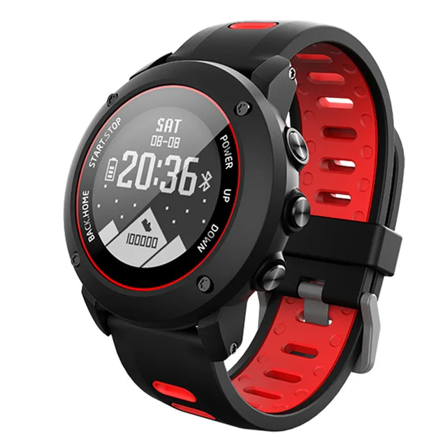 WQ UW90 Сноркелинг Смарт-часы gps наружные мужские альпинистские Смарт-часы с компасом Барометр Высотомер монитор сердечного ритма - Цвет: Red