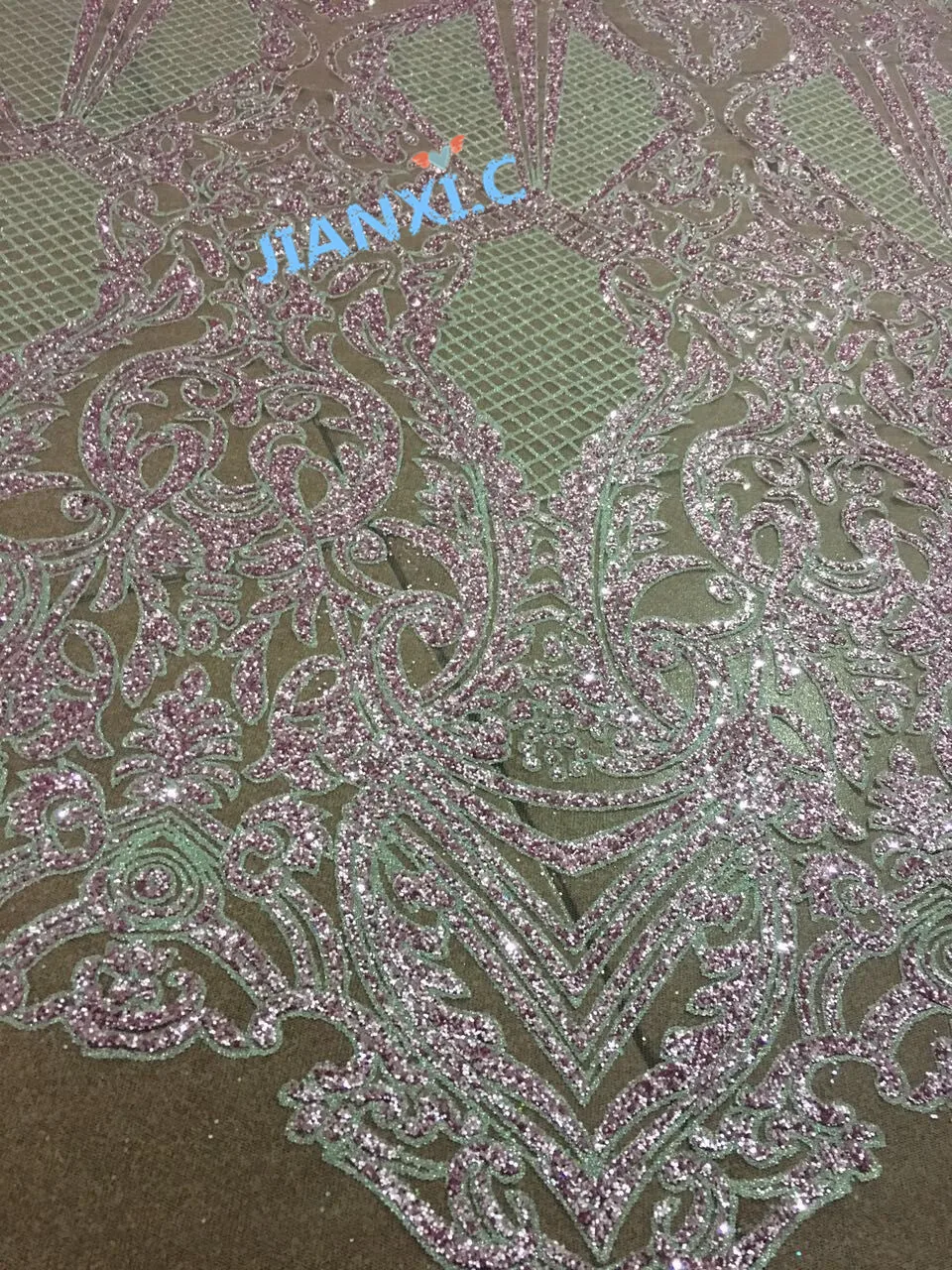 

fashion design with glued glitter French tulle net lace material DiuDiu-71006 African net lace fabric