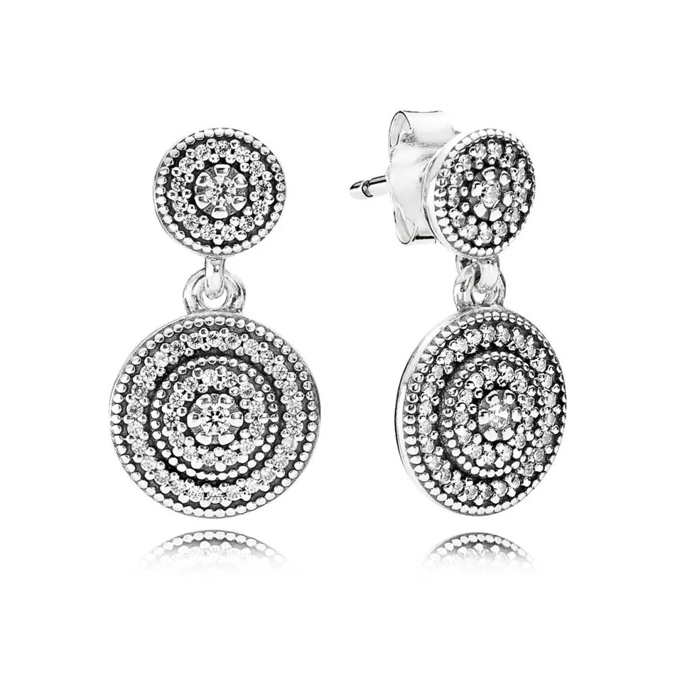 

Authentic 925 Sterling Silver Women Jewelry Lady Earrings Girl Birthday Gift RADIANT ELEGANCE Hanging Dangle Earrings