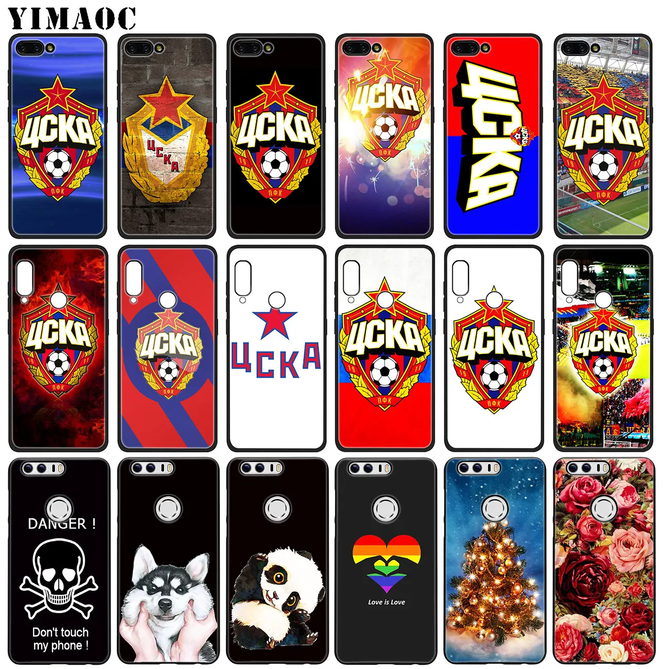 

YIMAOC PFC CSKA Moscow Soft Silicone Case for Huawei Y7 Y6 Prime Y9 2018 Honor 8C 8X 8 9 10 Lite 7C 7X 7A Pro flower Black Cover