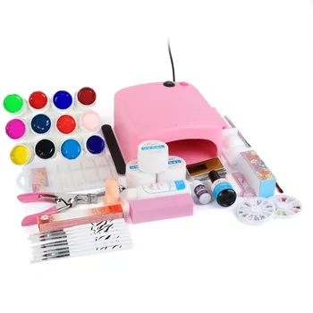 

Nail Art Kit UV Builder Gel 36W Timer Dryer Lamp Decorations full Tools Set Kit