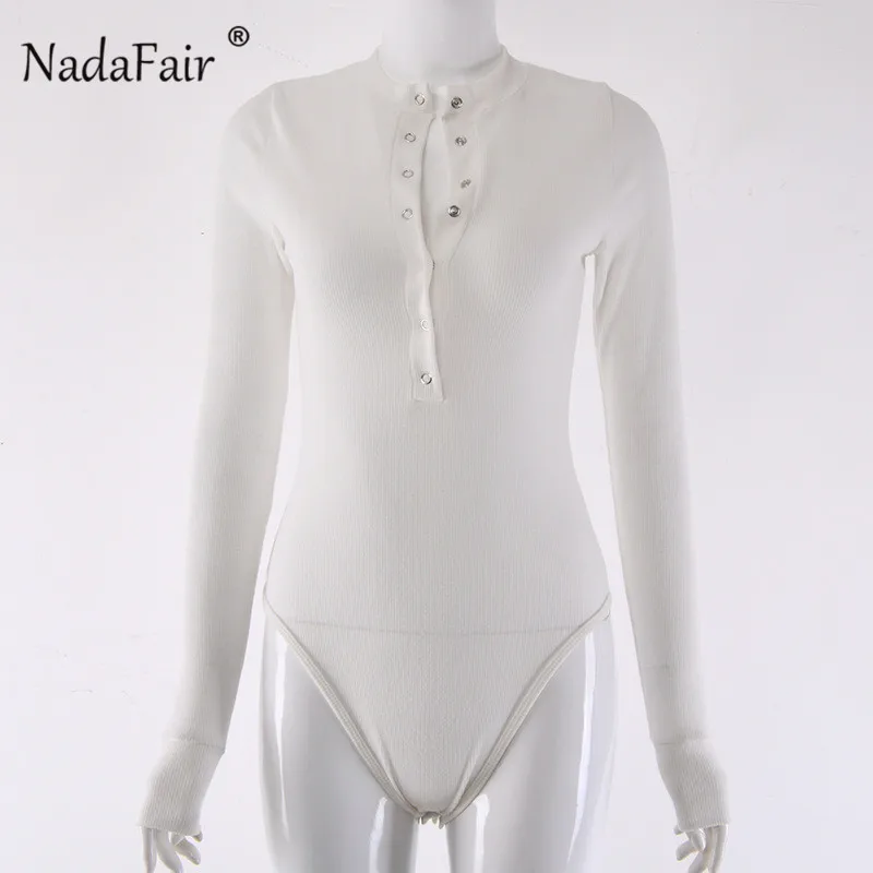 Nadafair, белый, длинный рукав, боди для женщин, уличная одежда, осень-зима, комбинезон, боди, основа, кнопка, черный, ребристый, вязаный, боди для женщин
