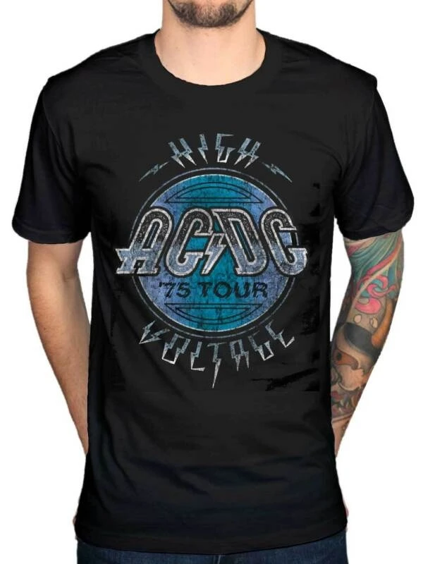 

AC DC High Voltage 1975 Tour T-Shirt Hard Rock Band Brian Johnson