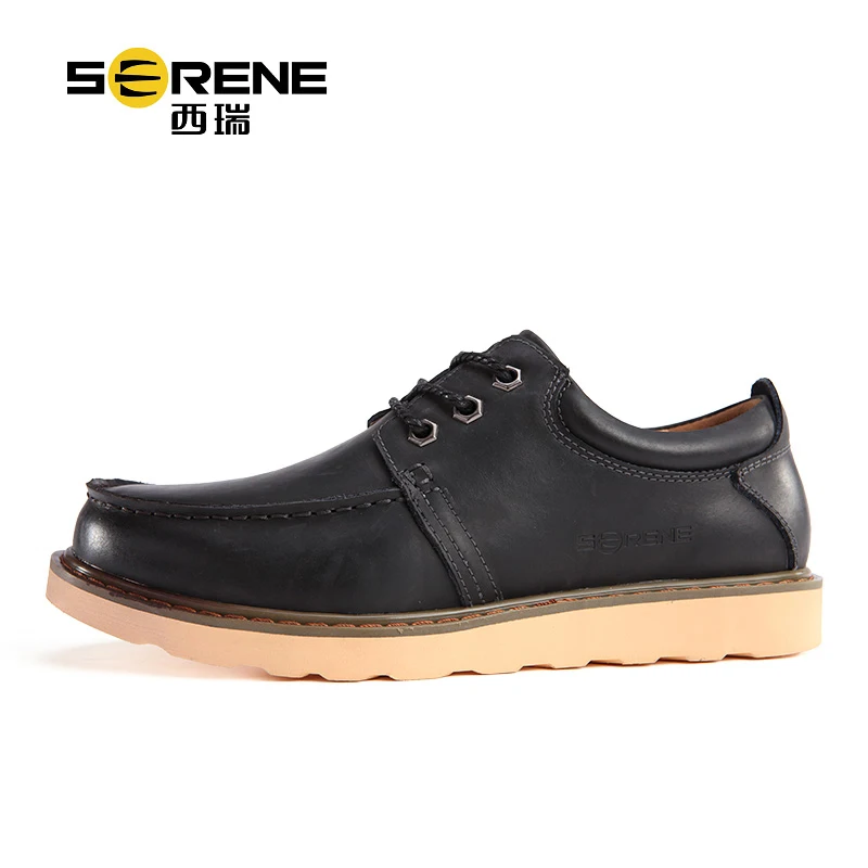 Low-heeled Casual Leather Shoes For Men Classic Breathable Soft Split Lace-up Spring Footwear Comfortable Shoe | Обувь