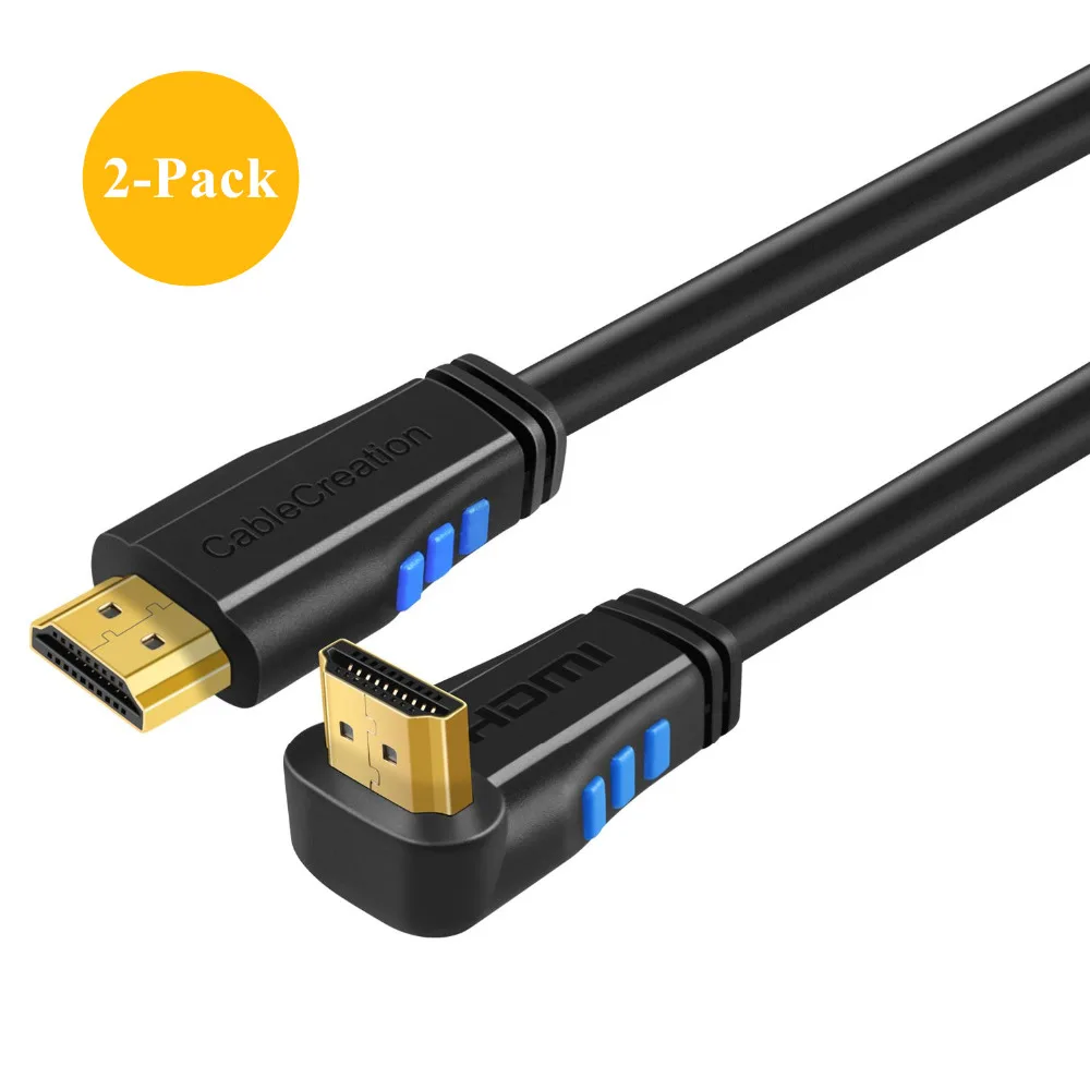 Кабель HDMI, кабельный угол вверх 270 градусов HDMI 2,0 кабель с позолоченным, поддержка 4K@ 60Hz Ultra HD, 3D видео, Ethernet