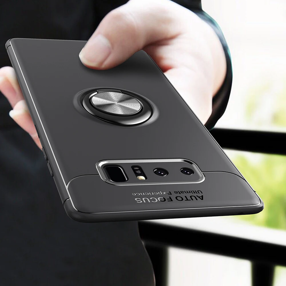 

For Samsung note 8 N9500/N950F case Luxury Ultra Slim silicon case For Samsung Galaxy note 8 Cover Ring Hide Stand Holder Cover