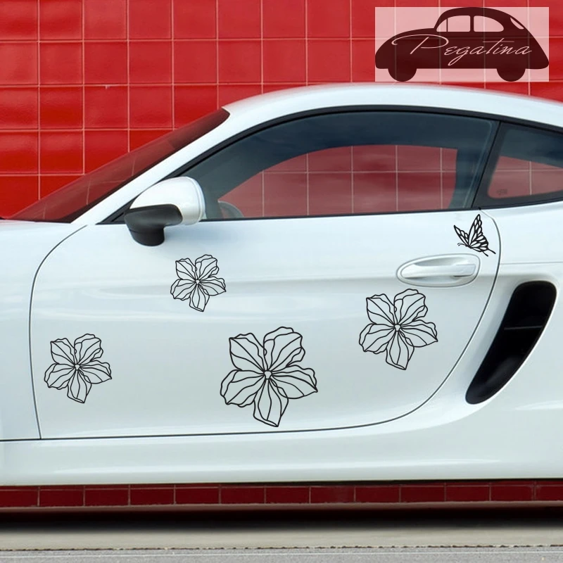 Pegatina Flower Butterfly Sticker Car Decal Posters Vinyl Wall Decals Decor Mural Sticker