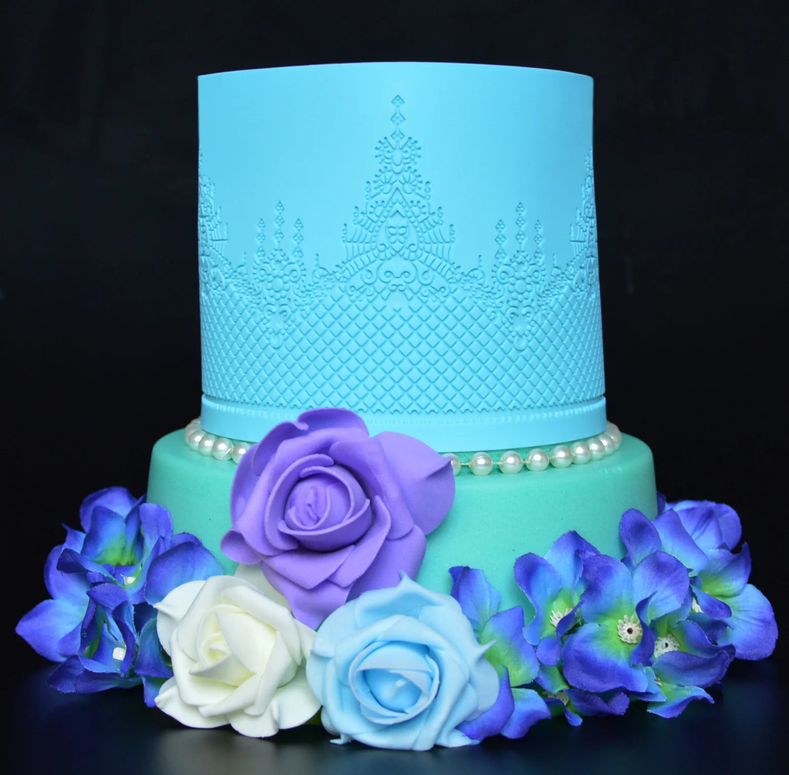 HEARTMOVE Large Size 37x13cm Crown Cake Lace Mat Silicone Mold Fondant Sugar Lace Silicone Moulds Fondant Cake Decorating Tools