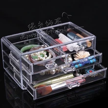 Качественная косметическая коробка для хранения ювелирных изделий, Прозрачный большой ящик для хранения