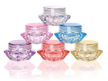 

2pcs/lot 3g 5g Portable Cosmetic Empty Crystal Cut Mini Eyeshadow Makeup Face Cream container Refillable Bottles Cream Jars