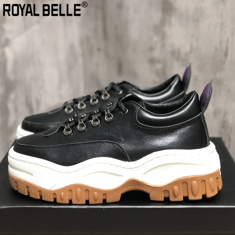 

Royal Belle Women Creepers Platform Sneakers Lace Up Thick Bottom Brand Design Espadrilles Women Casual Ladies Shoes Mujer 2019