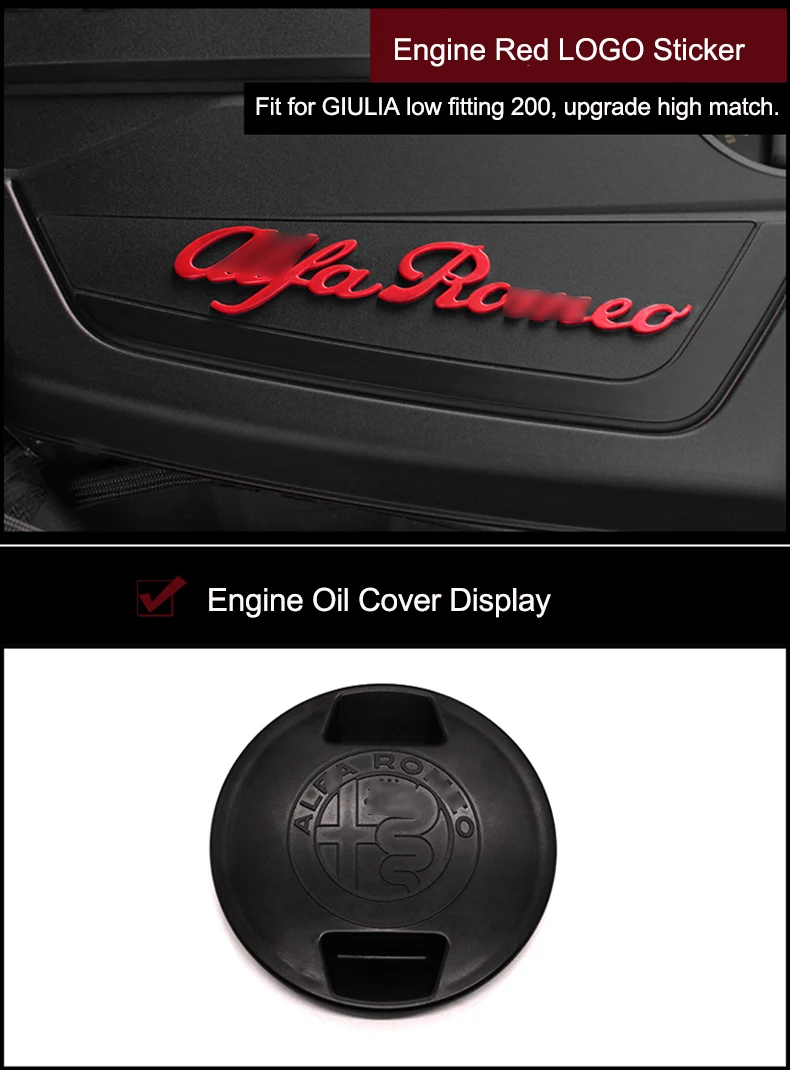 QHCP, автомобильный масляный чехол для топливного бака, логотип, наклейка, автомобильный стиль, АБС-пластик, эмблема двигателя, наклейка для Alfa Romeo Giulia