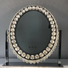 Голливудское косметическое зеркало зеркальный стол. Зеркало для профессионального макияжа и освещенный туалетный столик макияж зеркало с умным сенсорным регулируемой лампой