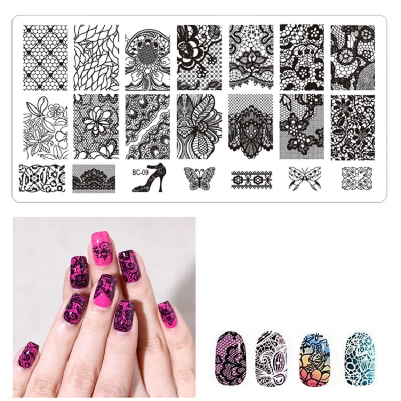 

Girl2girl Nail Art Printing Template Nail Stamping Plates Flower Lace Nail Art Stamp Official Store