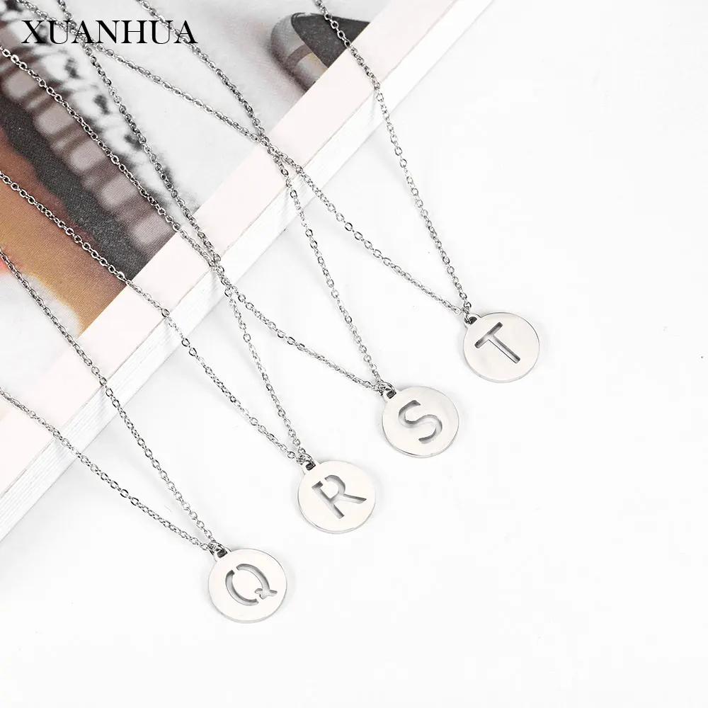 

XUANHUA Charm Necklace Stainless steel Jewelry Woman Vogue 2019 Letter Necklace Fine Jewelry Accessories Wholesale lots bulk