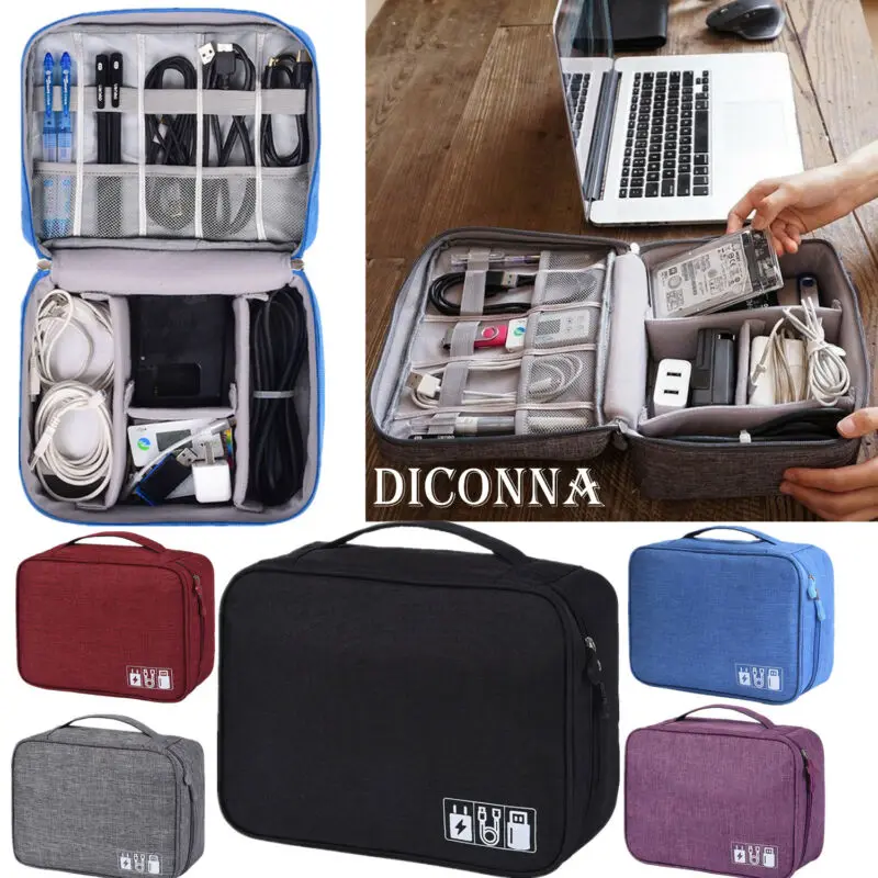 

Electronics Accessories Organizer Travel Storage Bags USB Cable Case Waterproof