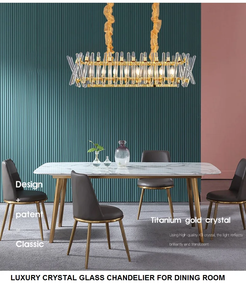 LUXURY CLEAR CRYSTAL GLASS CHANDELIER FOR LIVING ROOM POST MODERN GOLD CHANDELIER FOR DINING ROOM CYSTAL LAMP FOR HOME BEDROOM