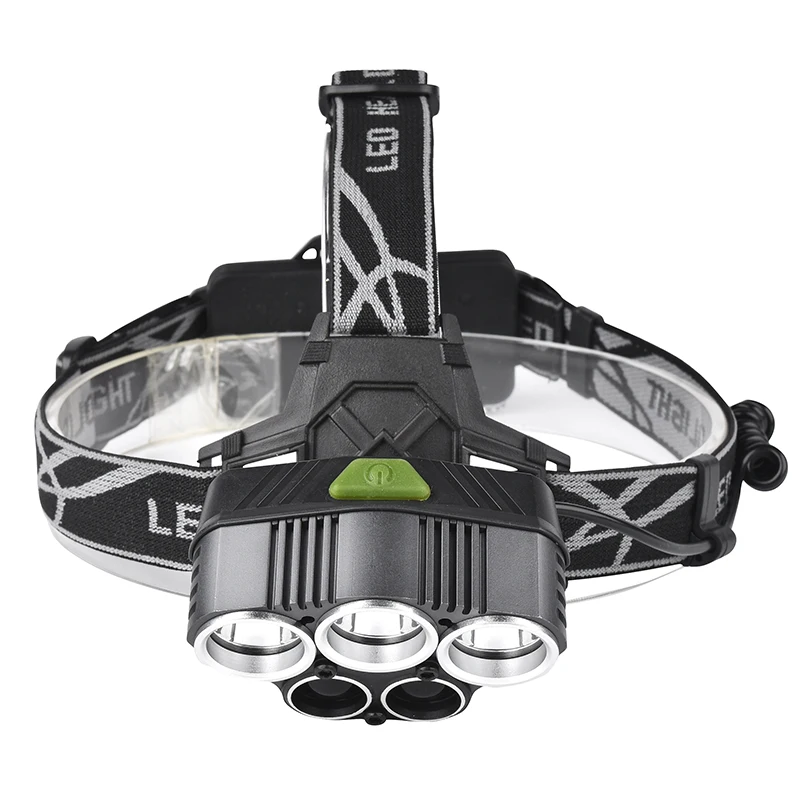 

Fishing Camping 5 LED Headlamp 3x XM-L T6 +2 x XPE White/Blue LED Rechargeable Headlamp + USB Cable Headlight