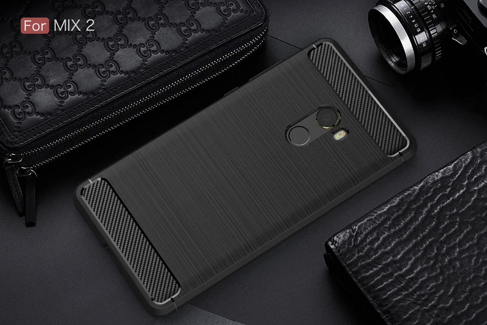 For Xiaomi Mi Mix 2 Case Silicon Case for Xiaomi Mi Mix2 Case Cover Fundas Soft Carbon Fiber Brushe Coque Etui Capinha Aksesuar